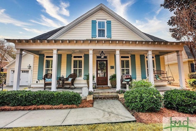 view of front of home featuring covered porch