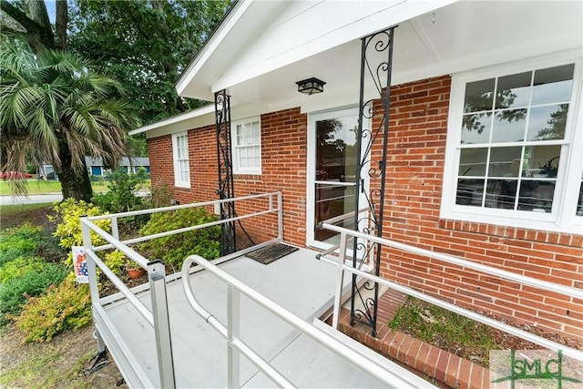 balcony featuring a porch