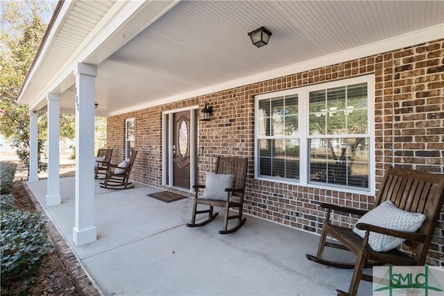 view of patio featuring covered porch