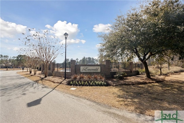 view of community sign