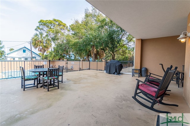 view of patio with area for grilling