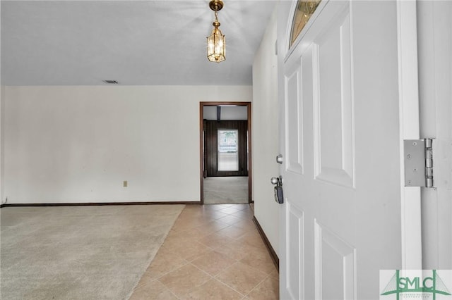 interior space with light colored carpet