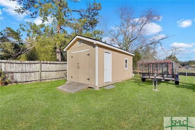 view of outbuilding featuring a gazebo and a yard