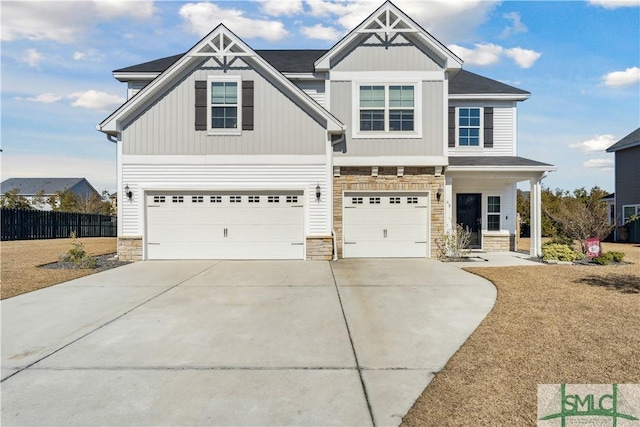 craftsman-style house with a garage