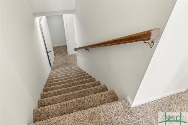 stairs with carpet flooring