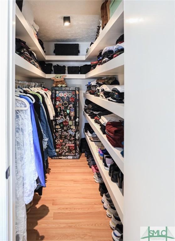 spacious closet featuring wood-type flooring