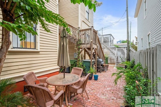 view of patio / terrace with a grill