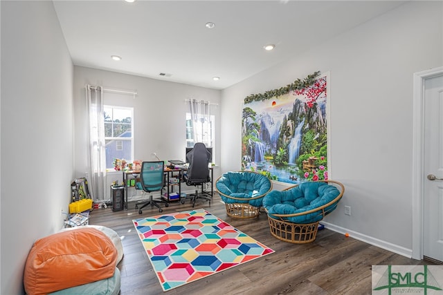 interior space featuring dark hardwood / wood-style floors