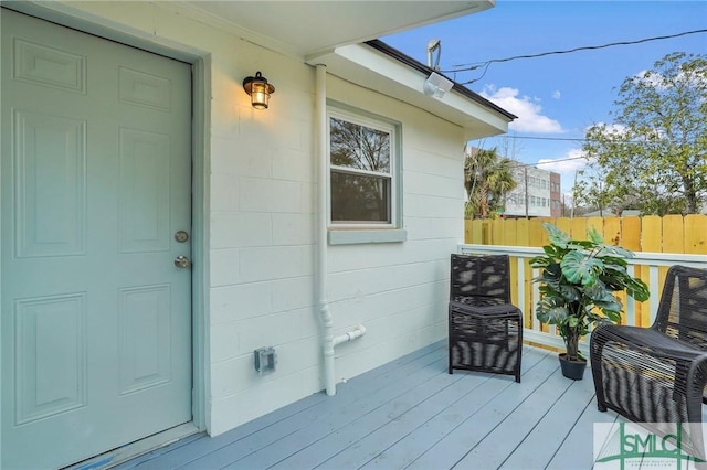 wooden deck with fence