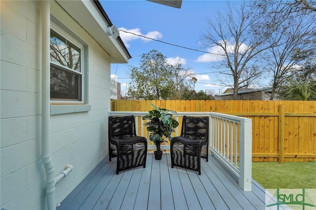 wooden terrace with fence