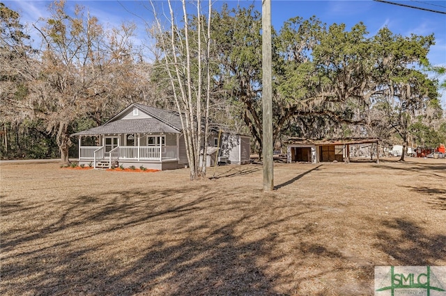 exterior space with a porch