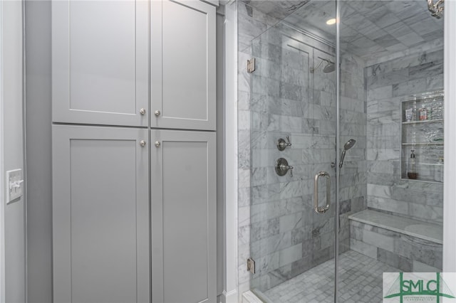 full bathroom with a shower stall