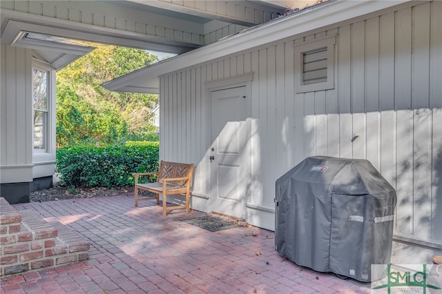 view of patio featuring area for grilling