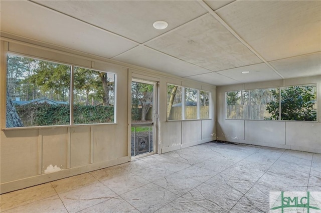 view of unfurnished sunroom