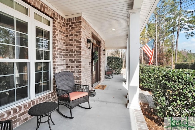 view of patio / terrace with a porch