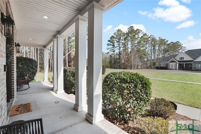 view of patio / terrace with a porch