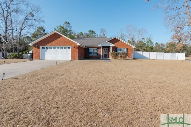 164 Glynn Ct, Hinesville, GA 31313 - ranch-style house with a garage and a front lawn