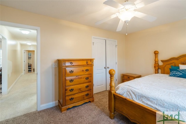 164 Glynn Ct, Hinesville, GA 31313 - carpeted bedroom with ceiling fan and a closet