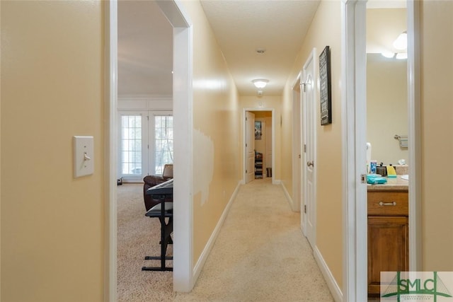 164 Glynn Ct, Hinesville, GA 31313 - hallway featuring light carpet