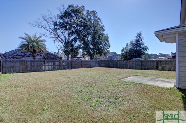 view of yard featuring a patio area