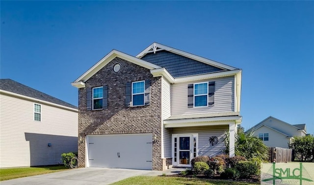 craftsman house with a garage