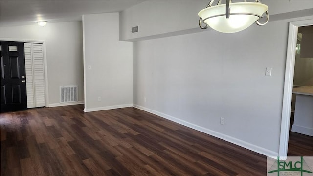 interior space featuring dark hardwood / wood-style flooring