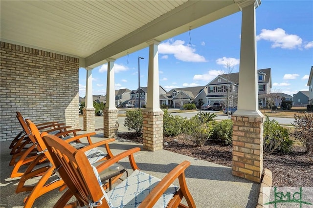 view of patio with covered porch