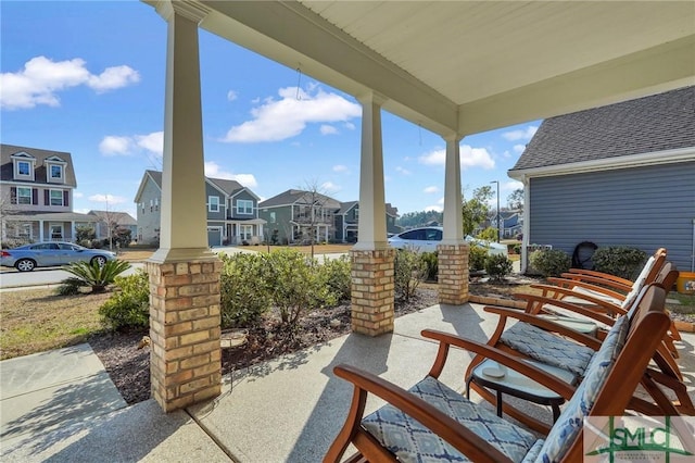 view of patio with a porch