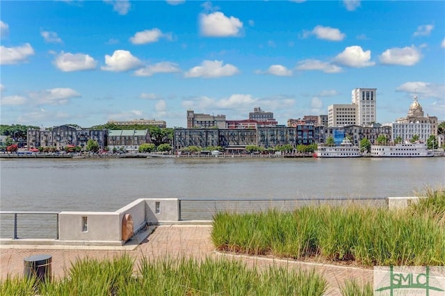 property view of water featuring a city view