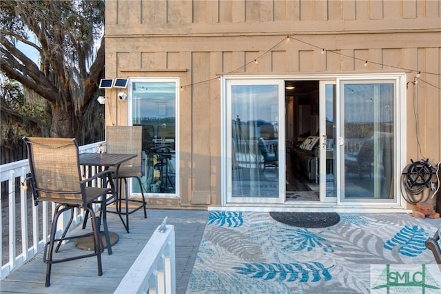 view of patio with a wooden deck