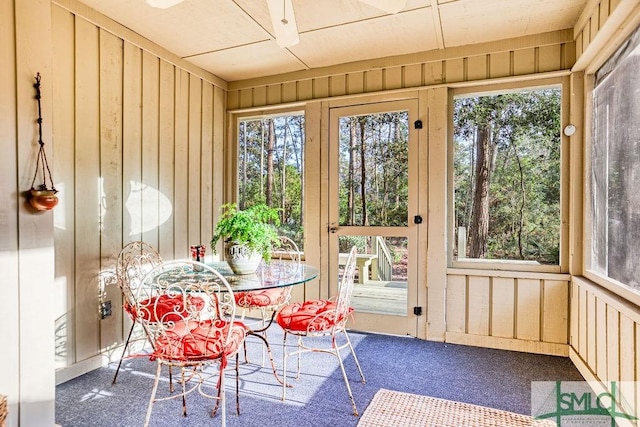 view of unfurnished sunroom