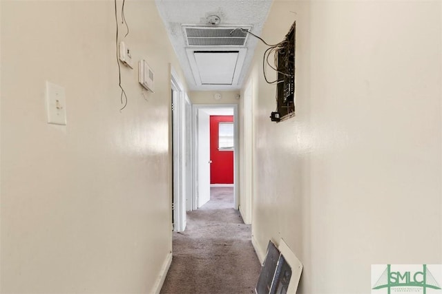 corridor featuring carpet flooring