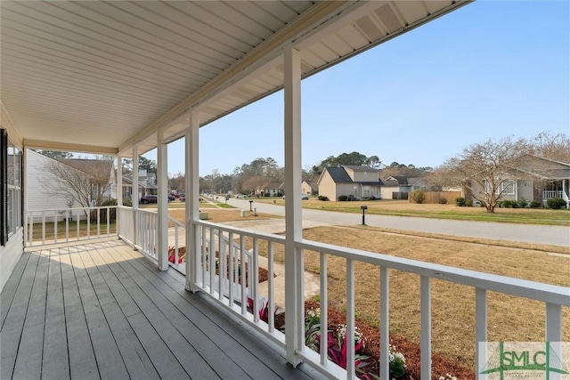 wooden deck with a porch