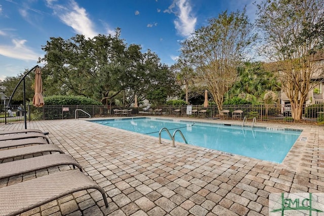 view of pool with a patio area