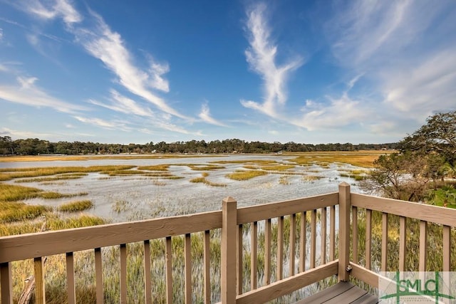 deck with a rural view