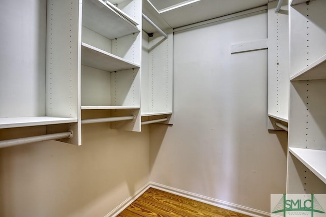 spacious closet with wood-type flooring