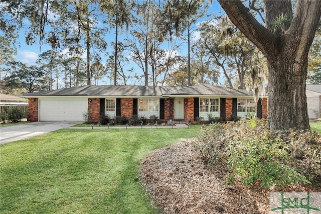 101 Cromwell Ct, Savannah, GA 31410 - single story home featuring brick siding, a garage, a front lawn, and driveway
