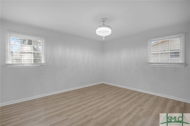 empty room featuring light hardwood / wood-style flooring