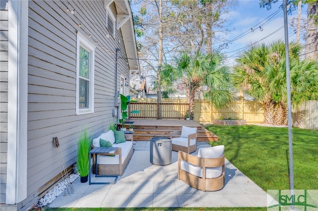 view of patio / terrace with an outdoor living space