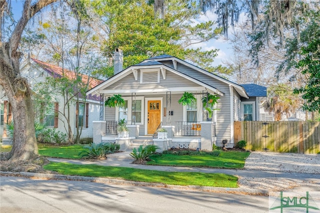 bungalow featuring a porch