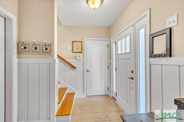 view of tiled foyer entrance