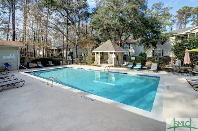 view of pool featuring a patio