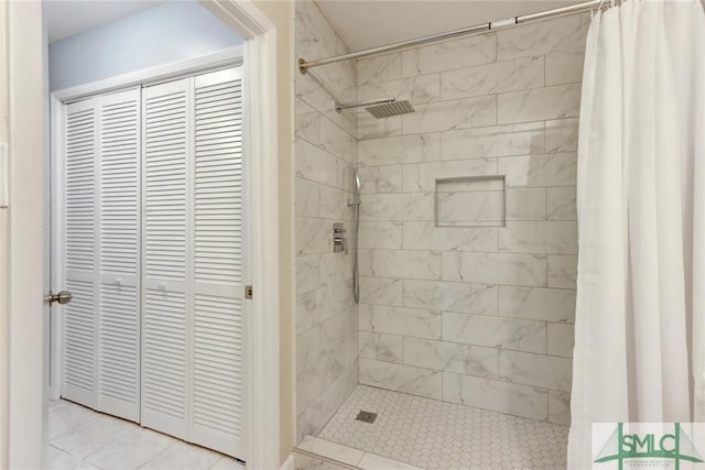 bathroom featuring walk in shower