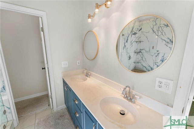 bathroom featuring vanity and tile patterned floors