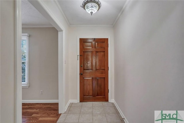 entryway with ornamental molding