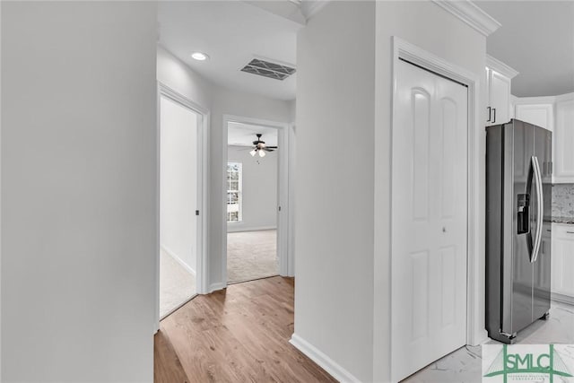 hall featuring light hardwood / wood-style floors