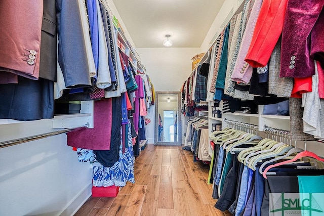 spacious closet with wood-type flooring