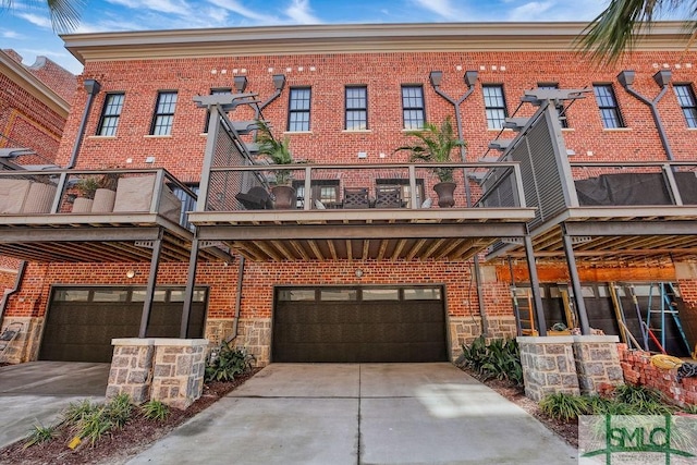 view of front of house with a garage