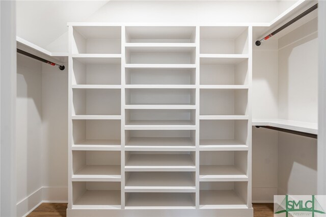 spacious closet featuring wood finished floors