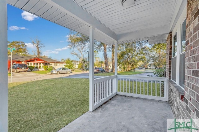 view of patio featuring covered porch